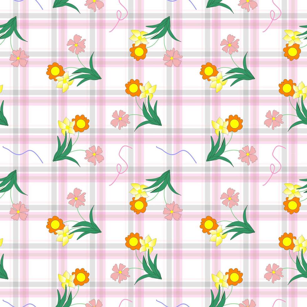 Seamless Pattern With Floral Motifs able to print for cloths, tablecloths, blanket, shirts, dresses, posters, papers. vector