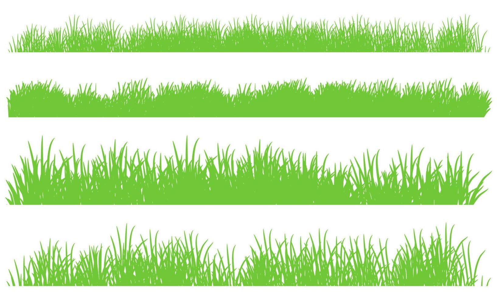 green grass border, grass edge vector set