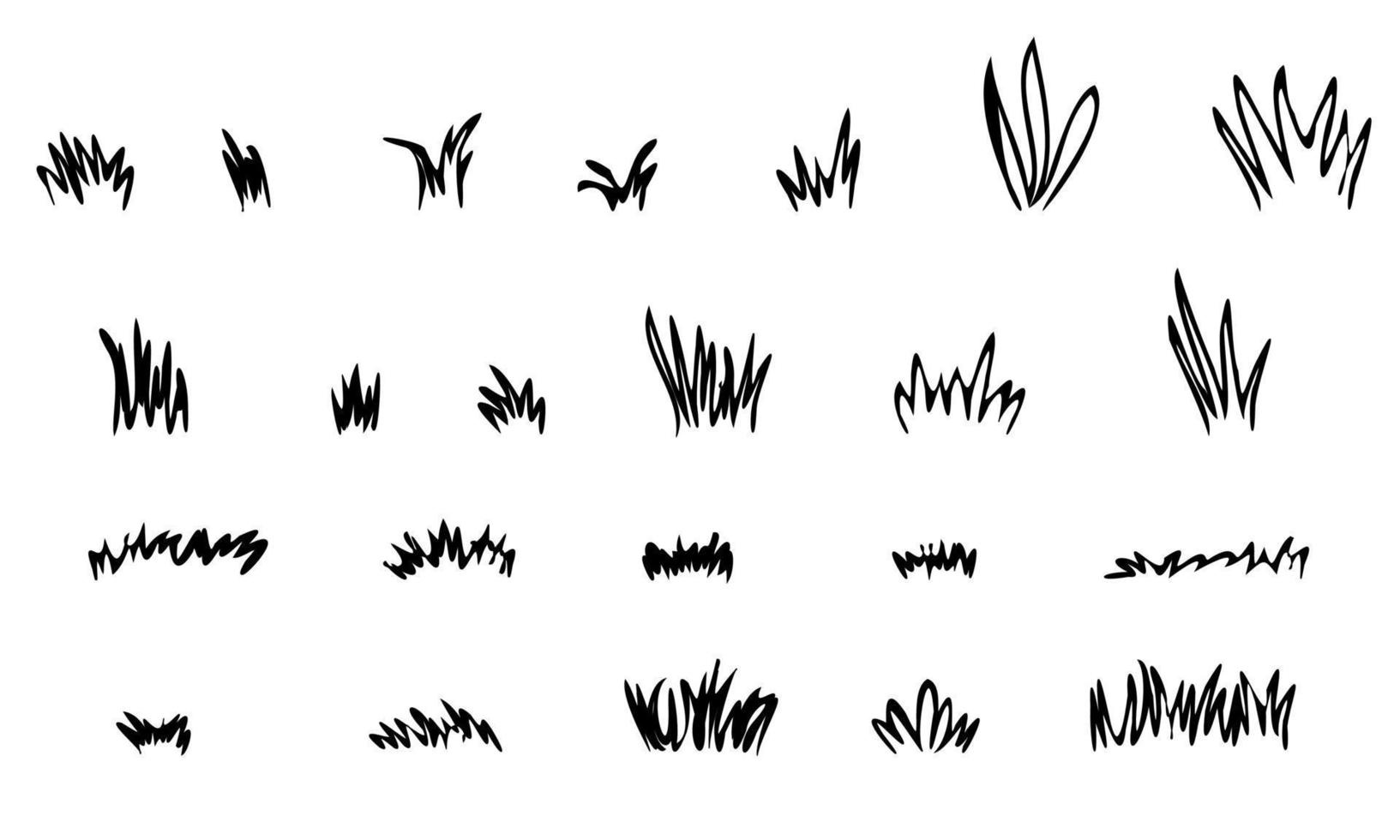 hand drawn grass, grass drawing vector