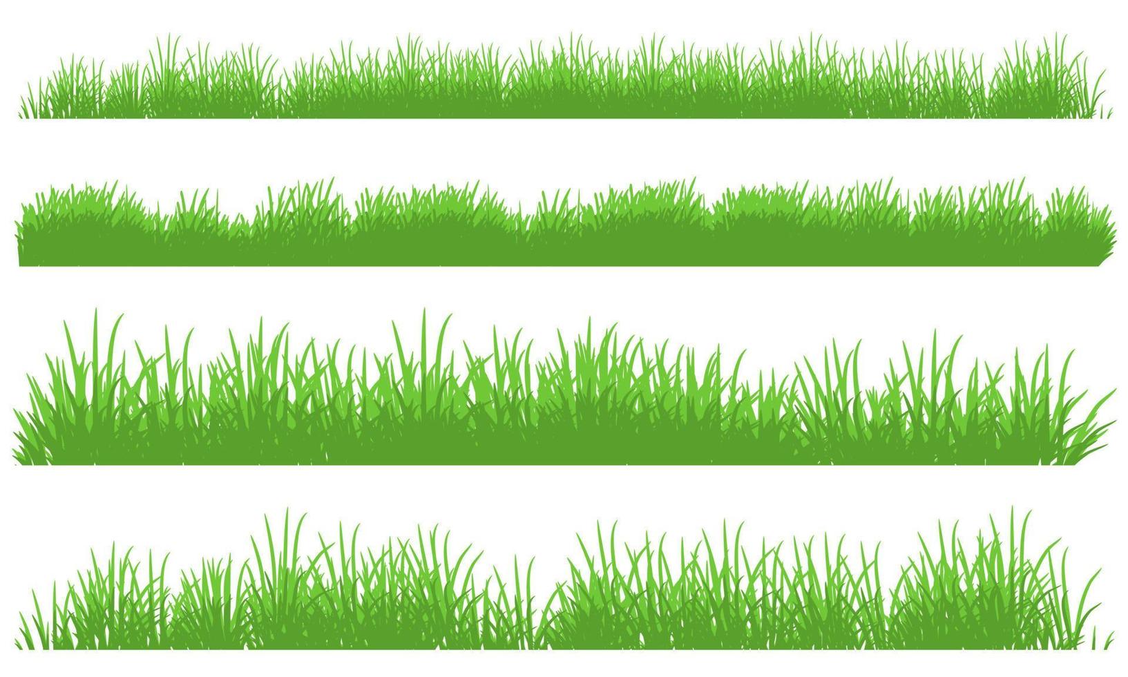 borde de borde de hierba, dibujo vectorial de conjunto de banner de hierba vector