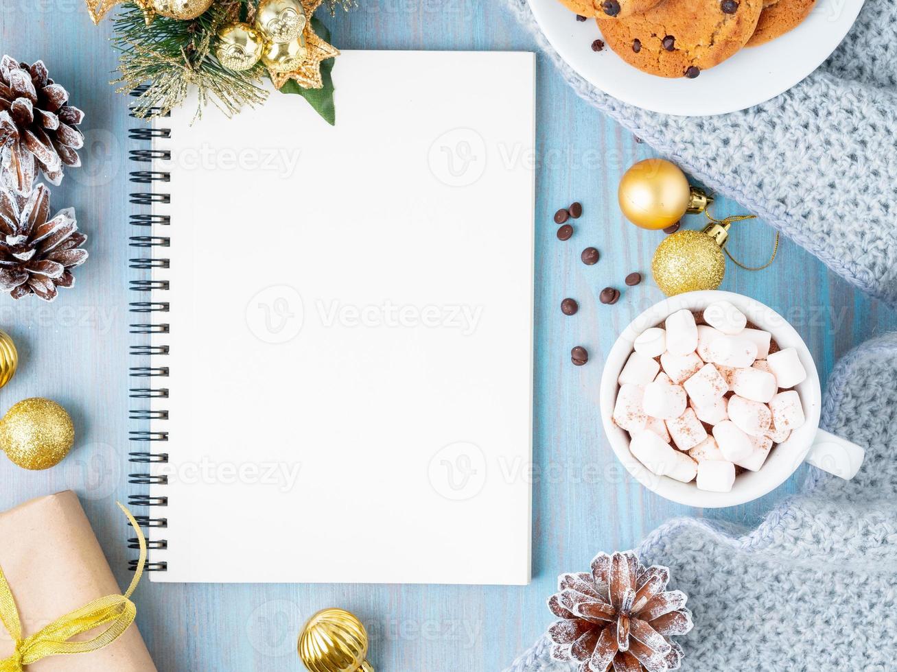 galletas de chispas de chocolate con cacao, malvavisco. foto