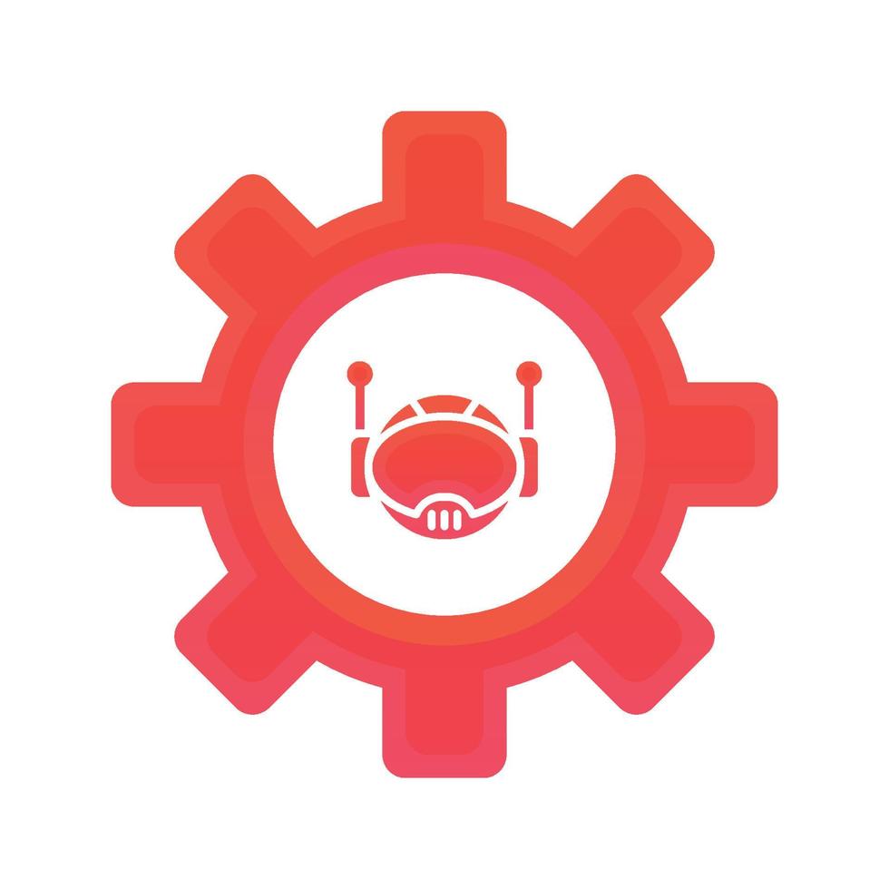 icono de plantilla de diseño de logotipo de degradado de engranaje de robot vector