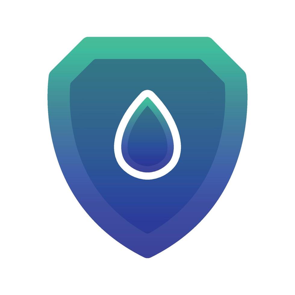 water shield gradient logo design template icon vector