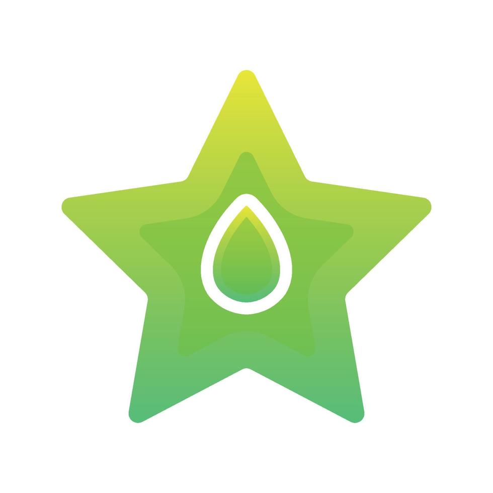 icono de plantilla de diseño de logotipo degradado de estrella de agua vector