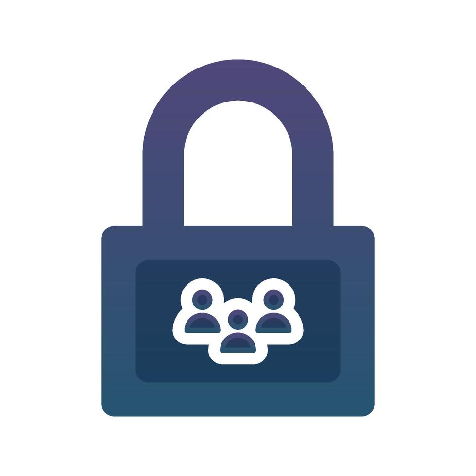 community lock gradient logo design template icon vector