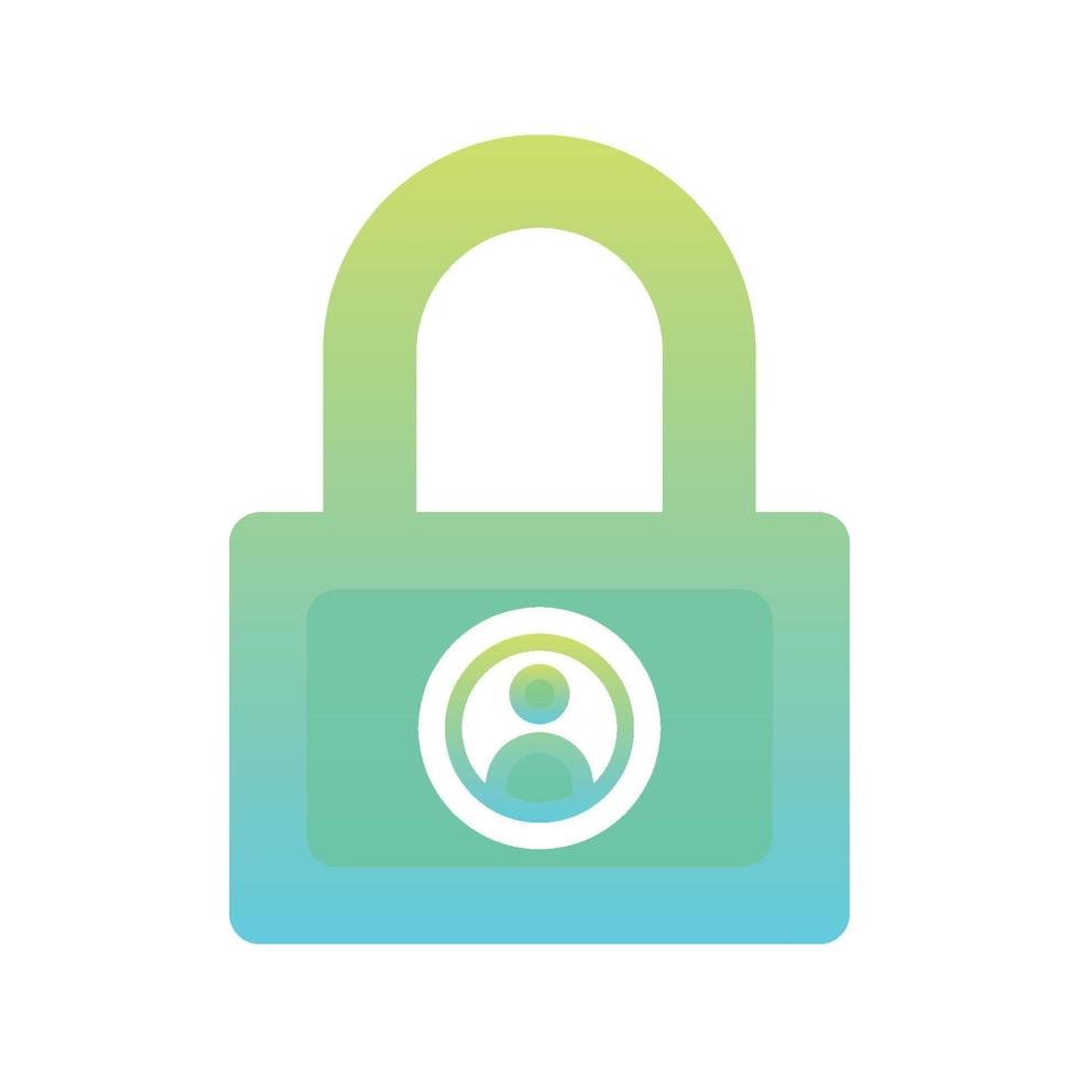lock profile gradient logo design modern template icon vector