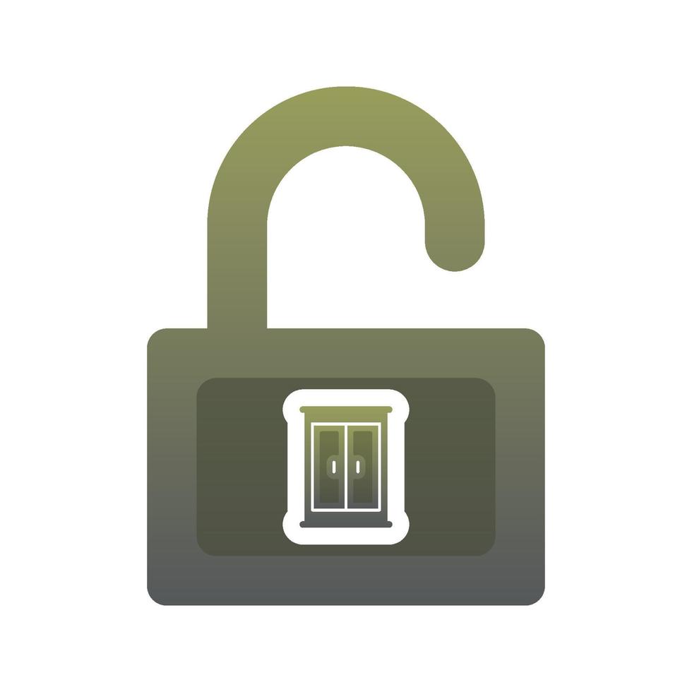 padlock furniture gradient logo design modern template icon vector