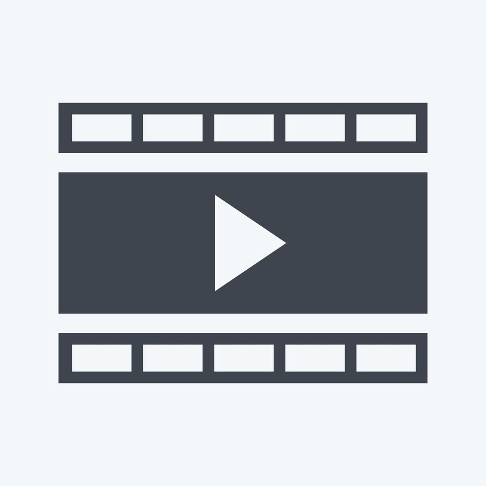 Icon Video and Animation. suitable for IT Services symbol. glyph style. simple design editable. design template vector. simple symbol illustration vector