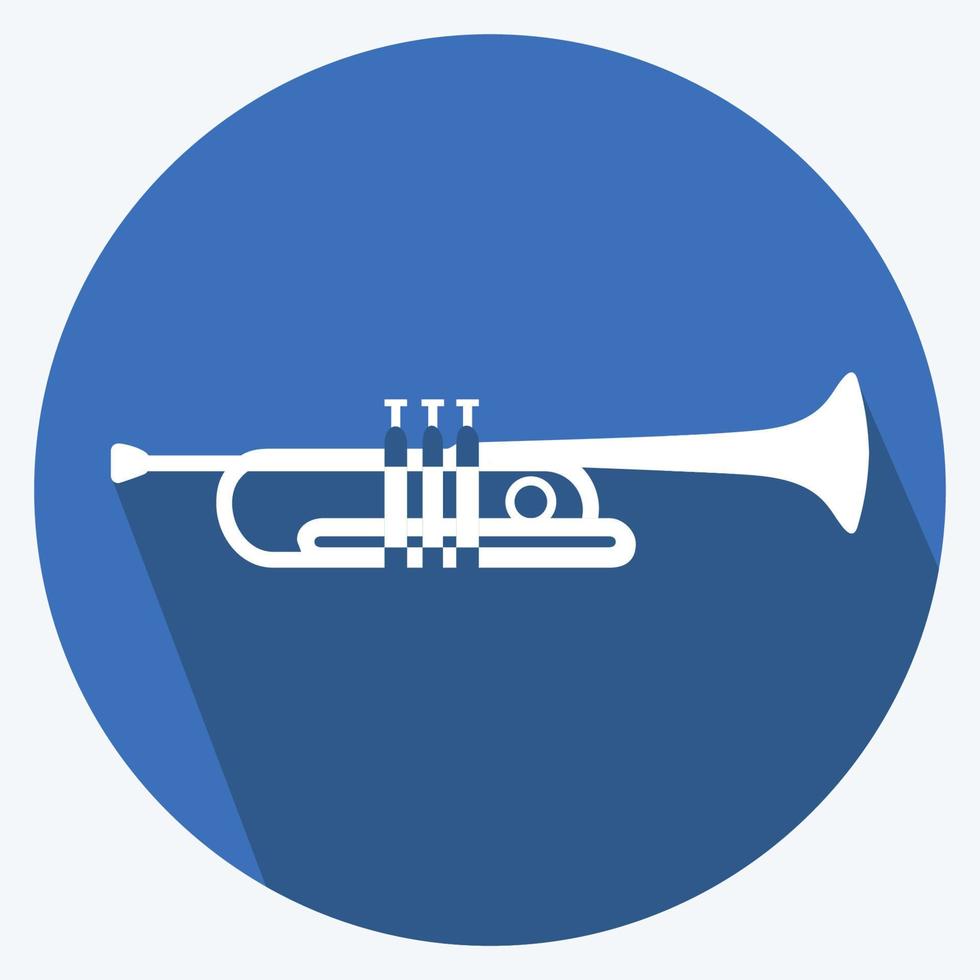 Icon Trumpet. suitable for music symbol. long shadow style. simple ...