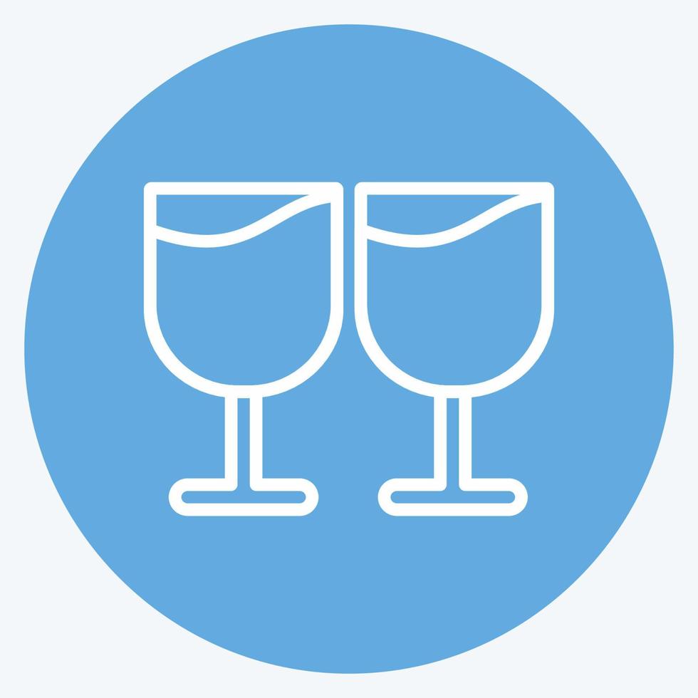 Icon Goblets. suitable for Wedding symbol. blue eyes style. simple design editable. design template vector. simple symbol illustration vector