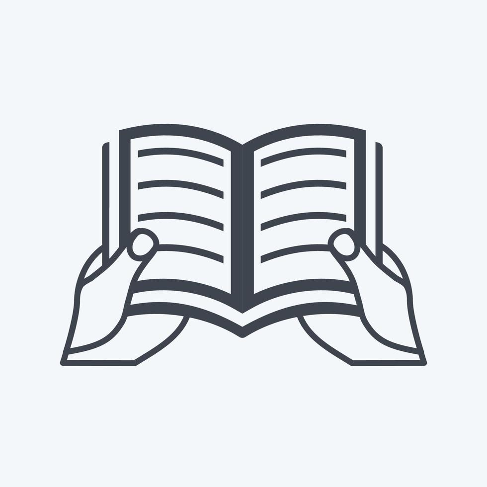Icon Holding Book. suitable for Hand Actions symbol. glyph style. simple design editable. design template vector. simple symbol illustration vector