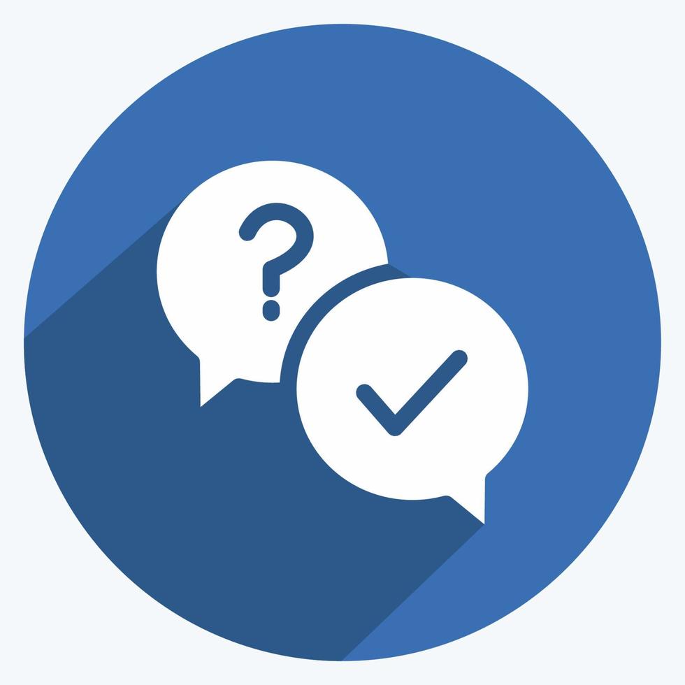Icon Answer. suitable for Feedback symbol. Long Shadow Style. simple design editable. design template vector. simple symbol illustration vector