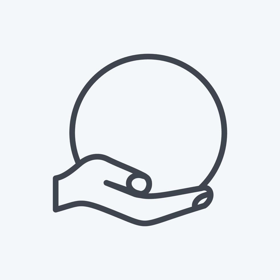 Icon Holding Globe. suitable for Hand Actions symbol. line style. simple design editable. design template vector. simple symbol illustration vector