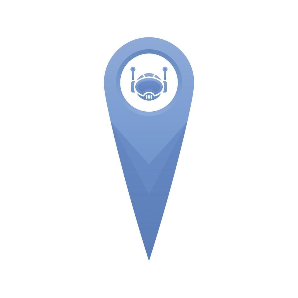robot location gradient logo design template icon vector