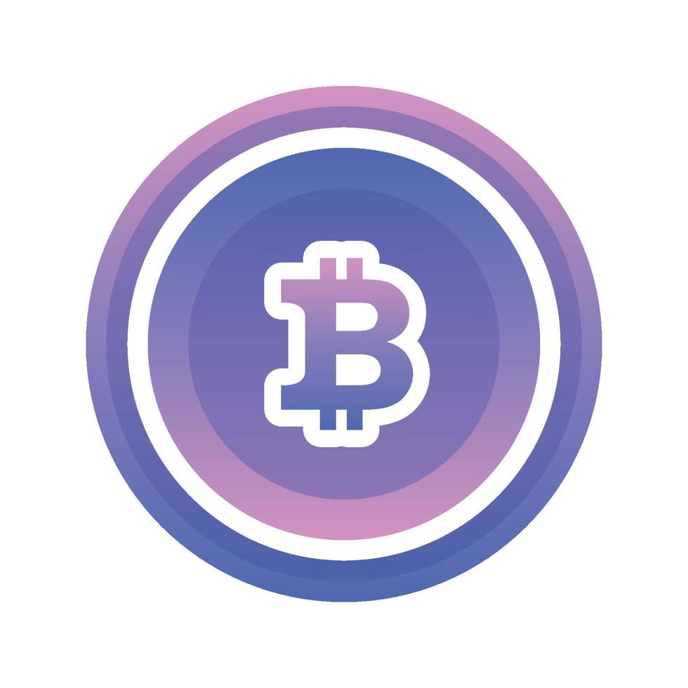bitcoin coin gradient logo design template icon vector