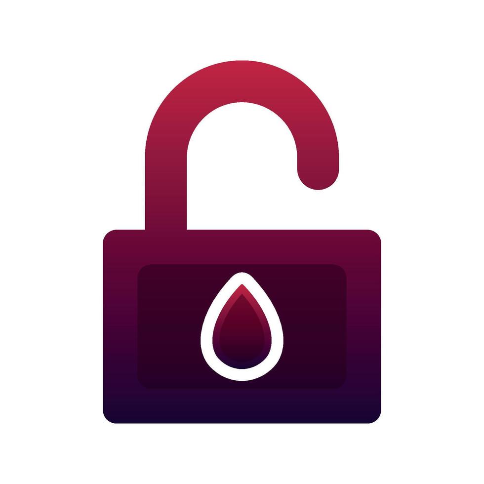 water padlock gradient logo design template icon vector