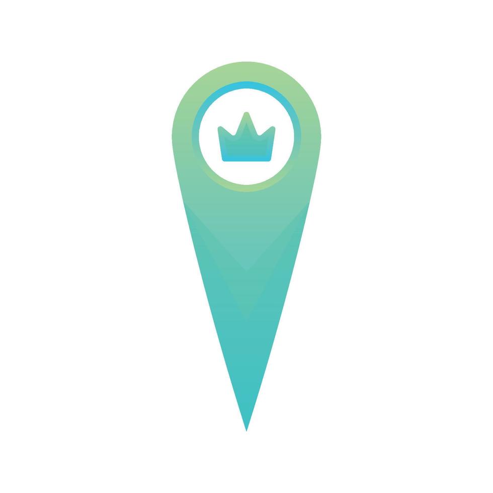 crown location gradient logo design template icon vector