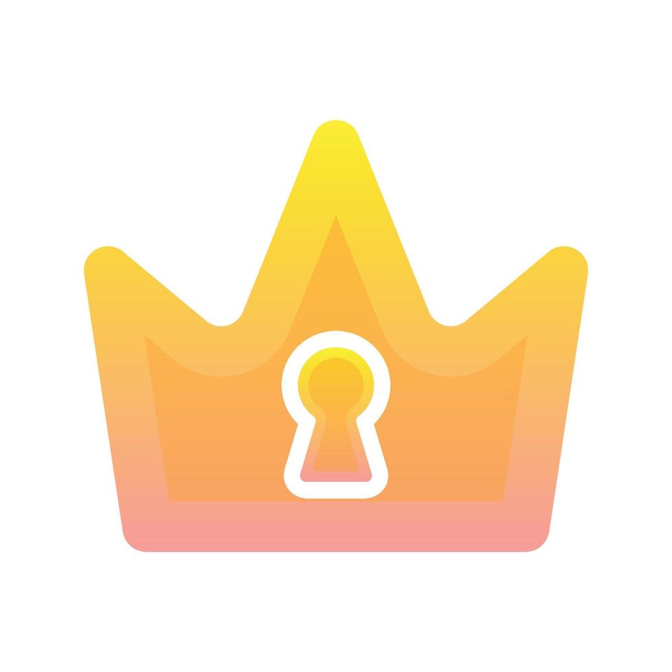 crown keyhole gradient logo design template icon vector