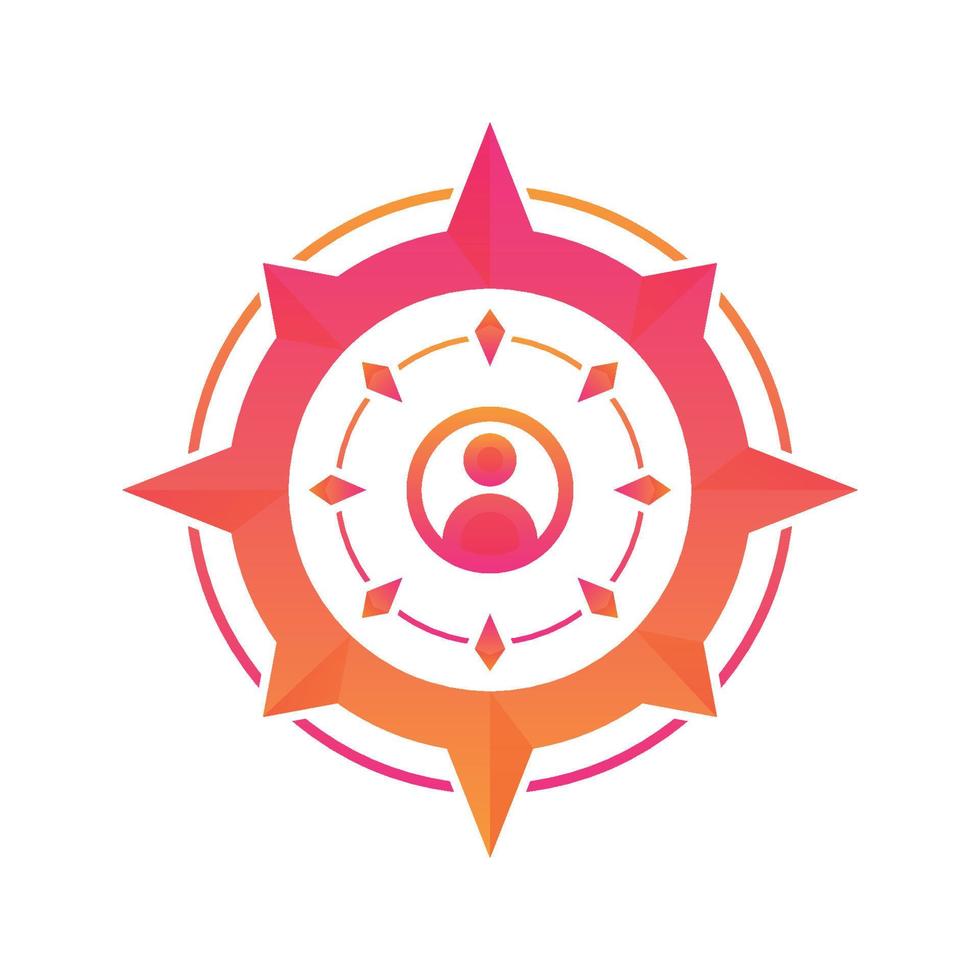 profile compass gradient logo design template icon vector