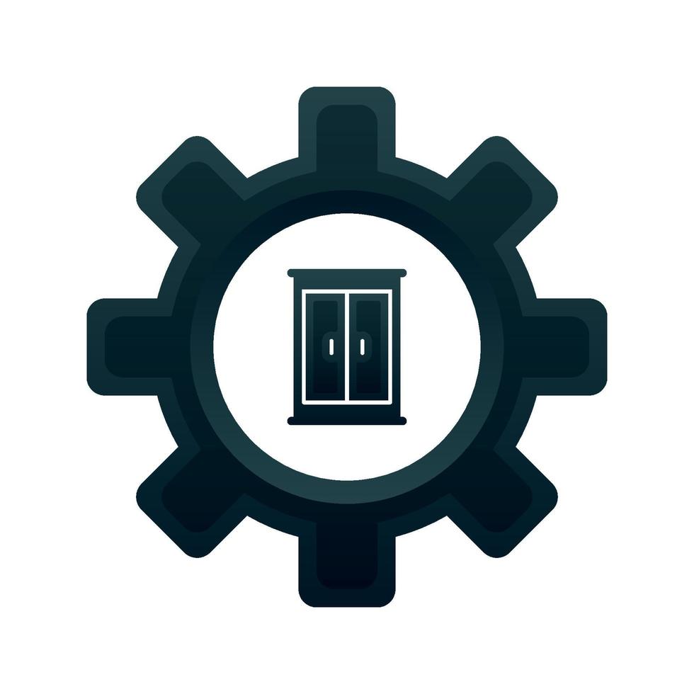 gear cupboard gradient logo design modern template icon vector