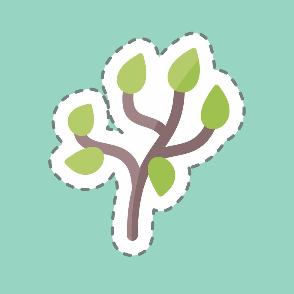 Sticker line cut Tree. suitable for Garden symbol. simple design editable. design template vector. simple symbol illustration vector