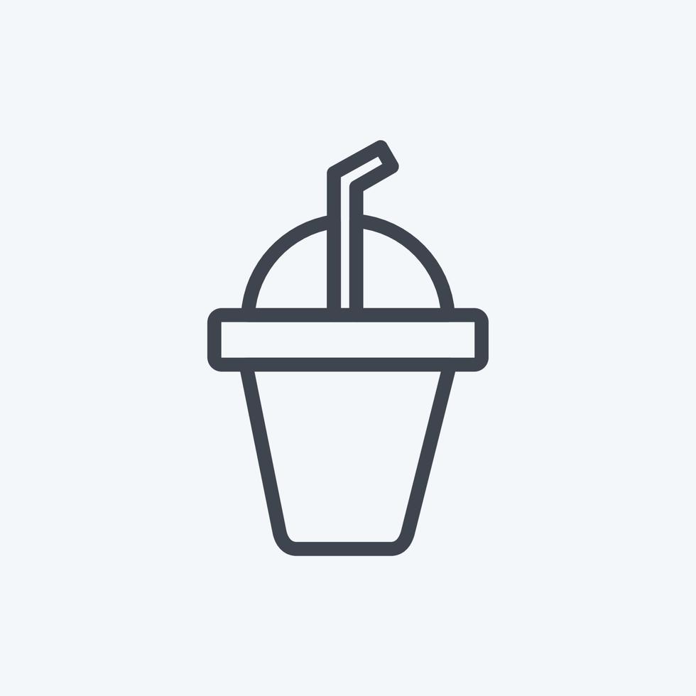 Icon Frozen Frappe. suitable for Drink symbol. line style. simple design editable. design template vector. simple symbol illustration vector