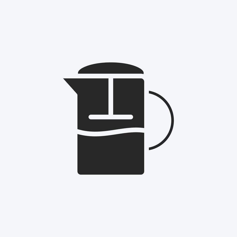 Icon French Press. suitable for Drink symbol. glyph style. simple design editable. design template vector. simple symbol illustration vector