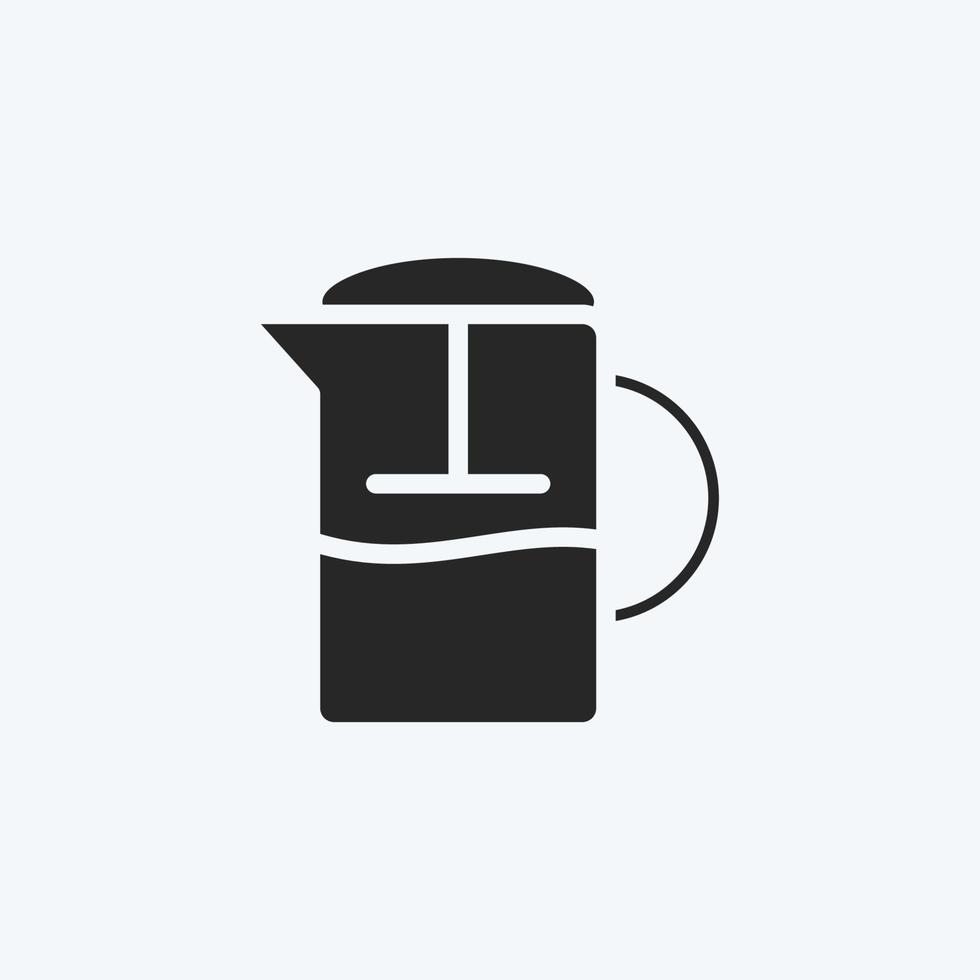 Icon French Press. suitable for Drink symbol. glyph style. simple design editable. design template vector. simple symbol illustration vector