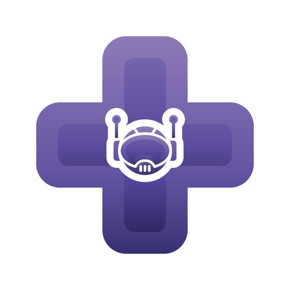 icono de plantilla de diseño de logotipo degradado médico robot vector