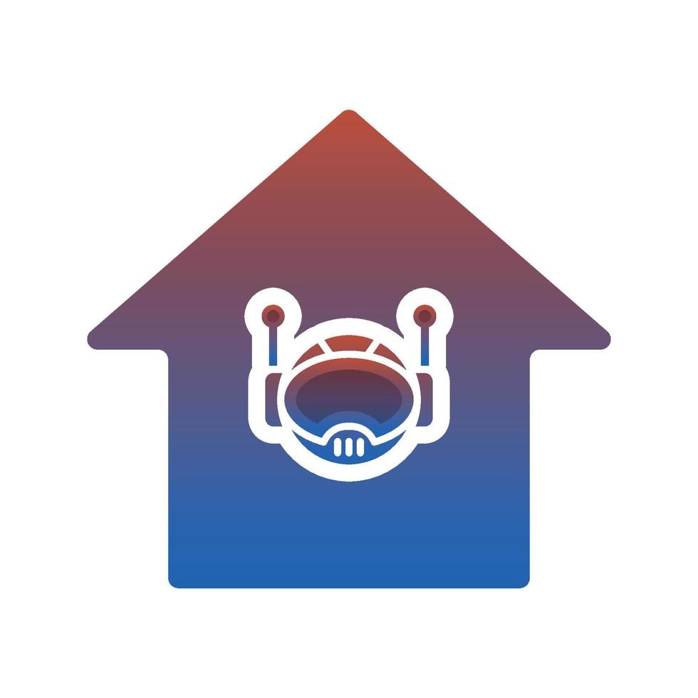 robot home gradient logo design template icon vector