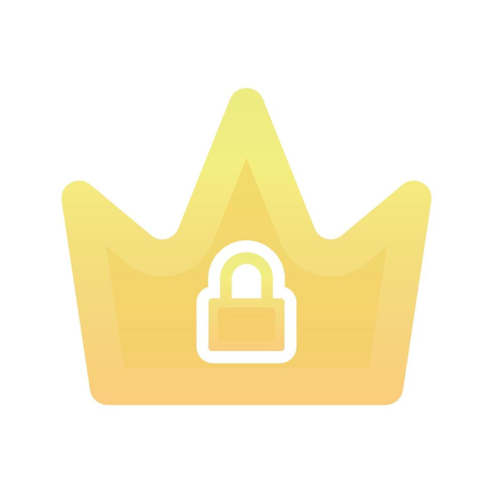 crown lock gradient logo design template icon vector
