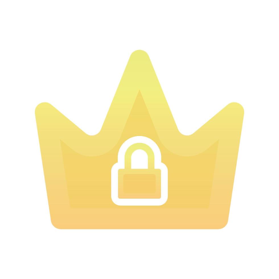 crown lock gradient logo design template icon vector