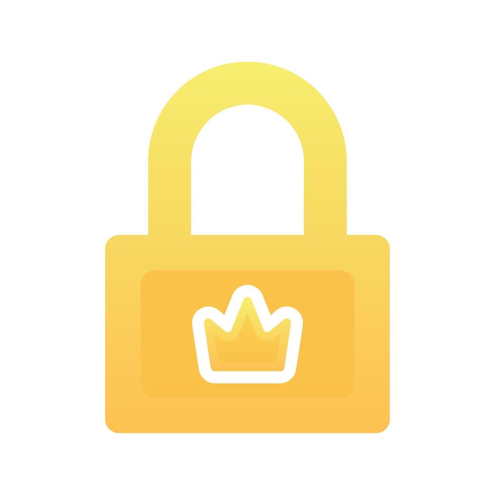 crown lock gradient logo design template icon vector