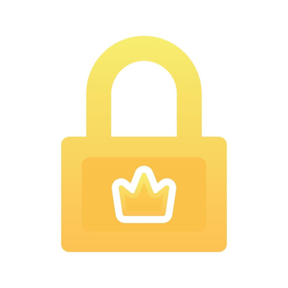 crown lock gradient logo design template icon vector