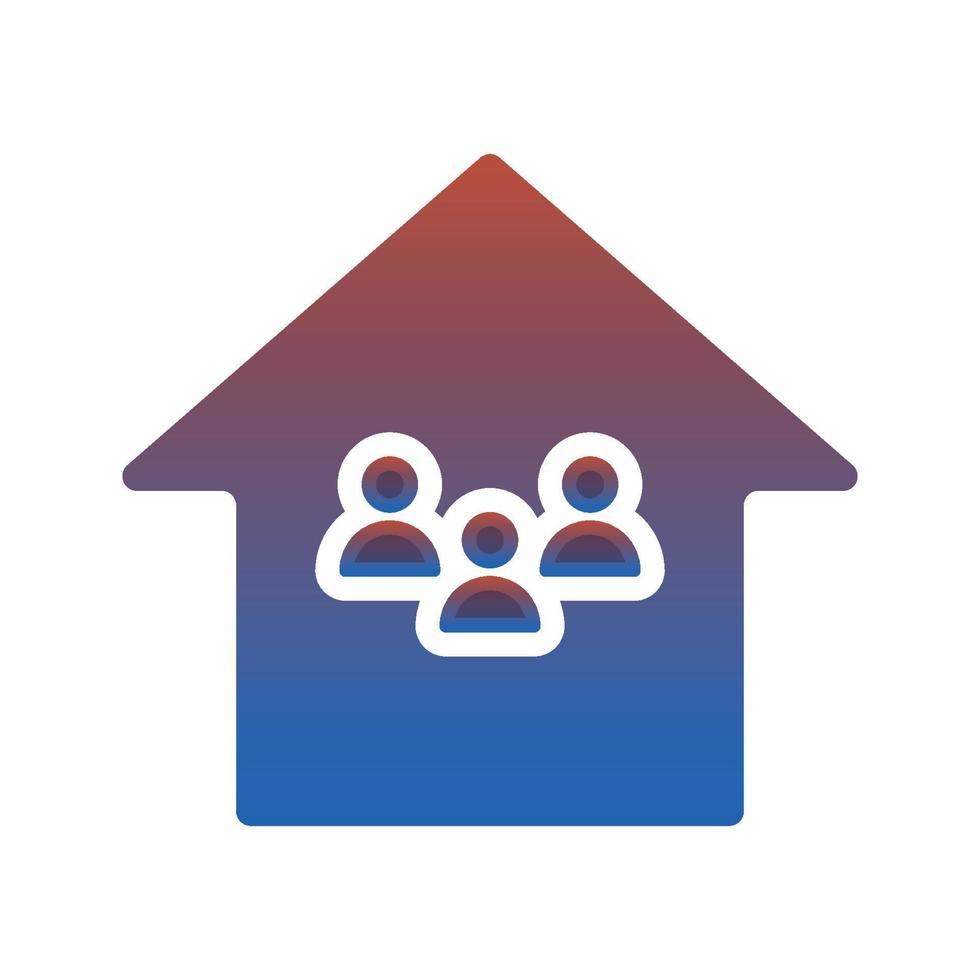 community home gradient logo design template icon vector