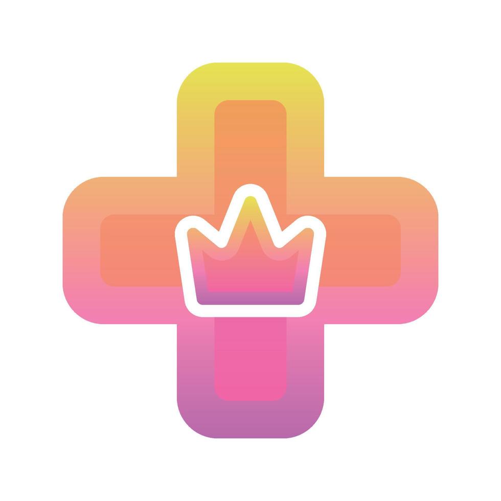 icono de plantilla de diseño de logotipo degradado de corona médica vector