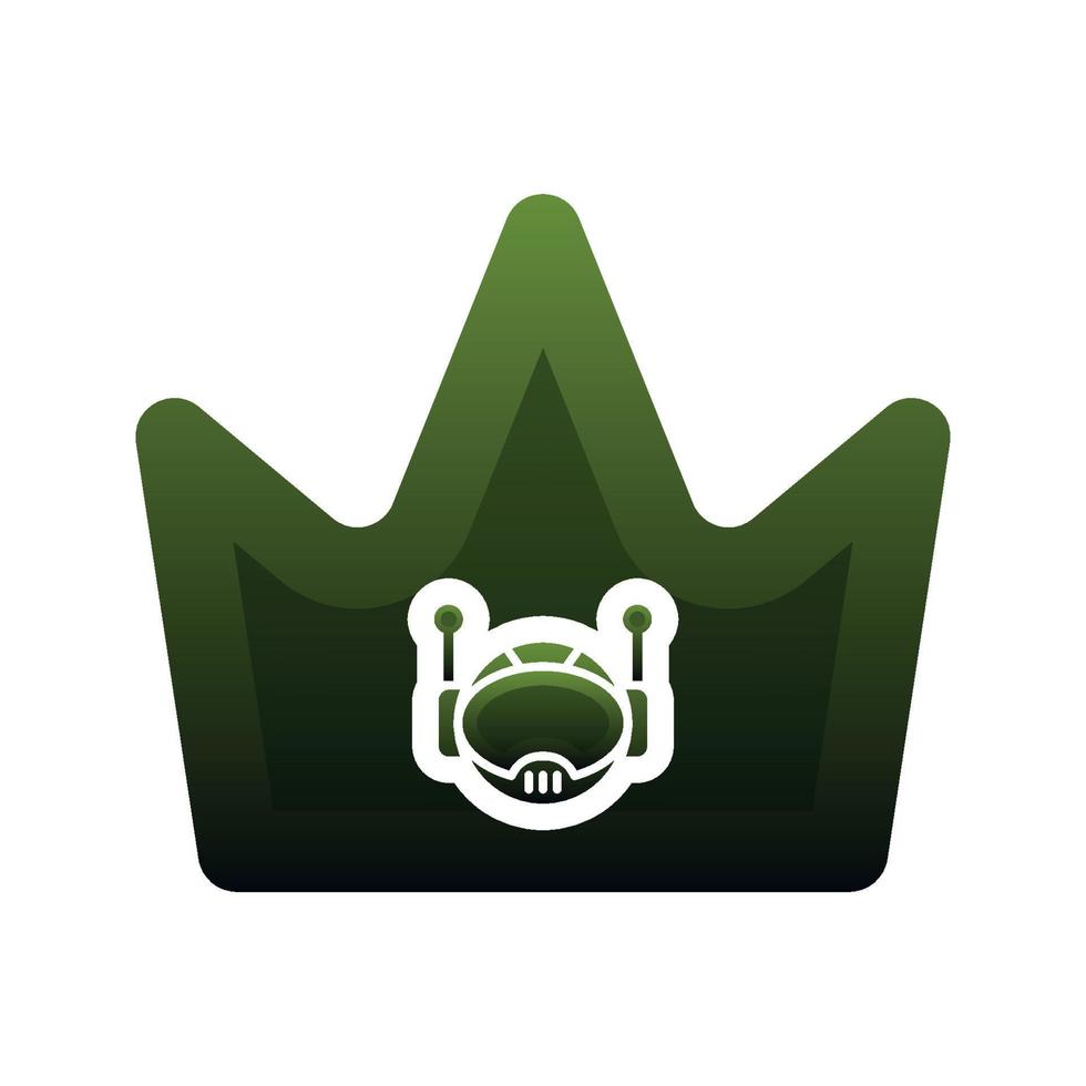 robot crown gradient logo design modern template icon vector