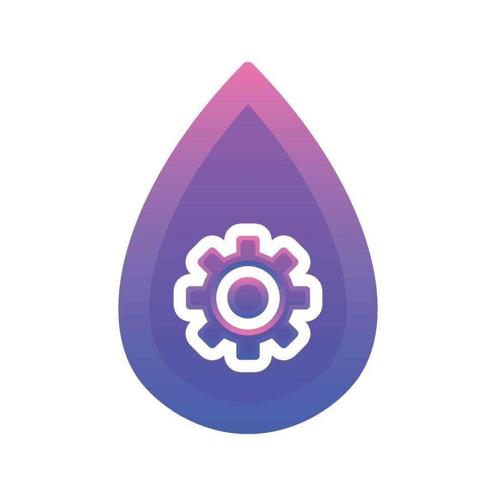 gear water gradient logo design template icon vector