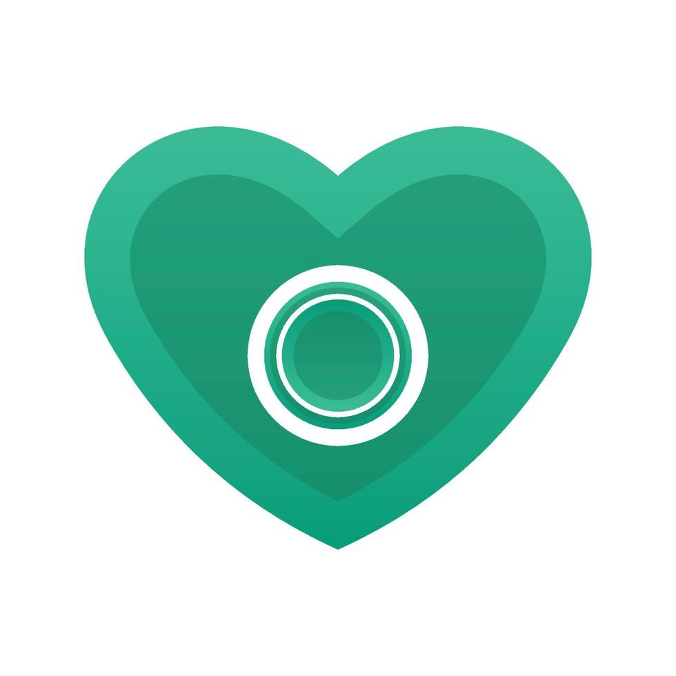 love coin gradient logo design template icon vector