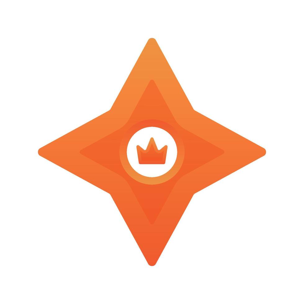 shuriken crown gradient logo design template icon vector