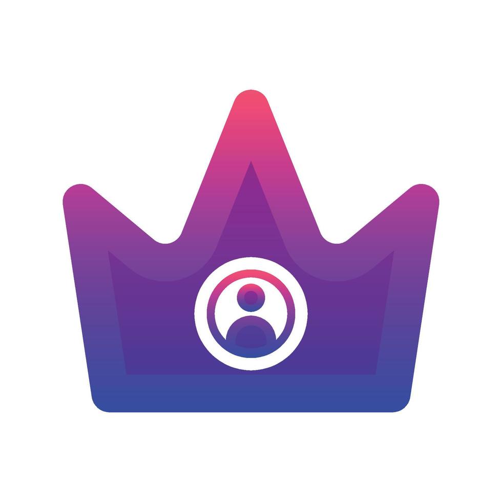 crown profile gradient logo design modern template icon vector