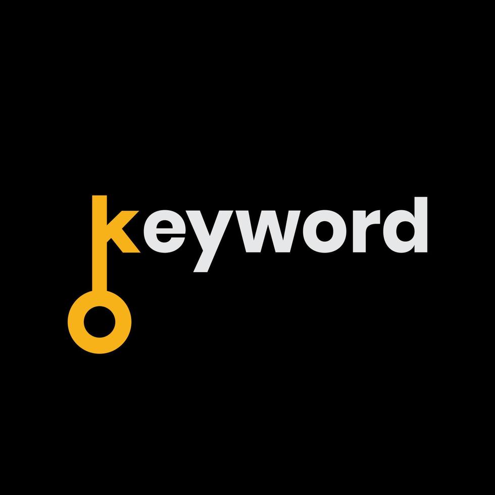 logotipo de tipografía clave con palabra clave de marca de palabra vector