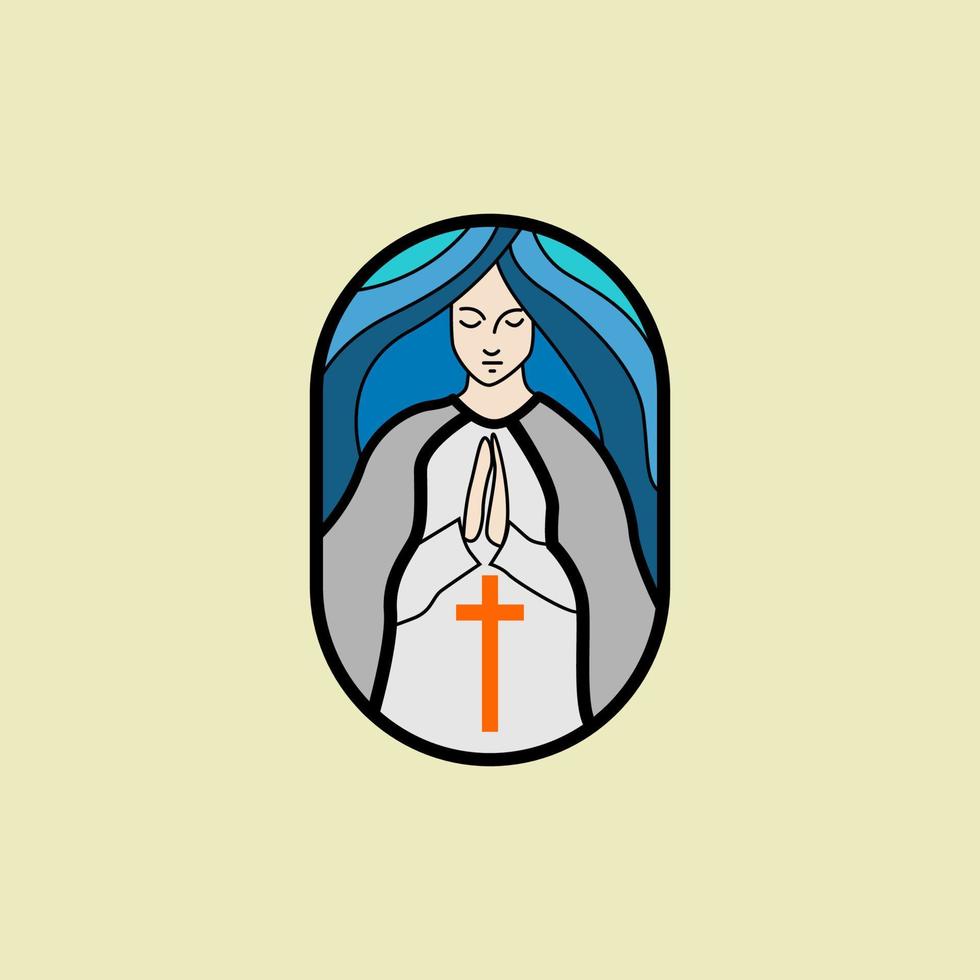 Vector el emblema del logo de la Virgen María. adecuado para la iglesia y la  religión empresa 7461167 Vector en Vecteezy