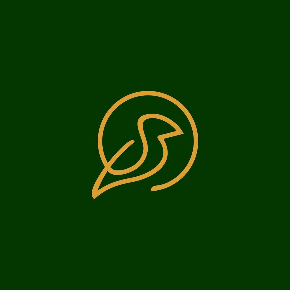 simple line bird logo suitable for many business vector