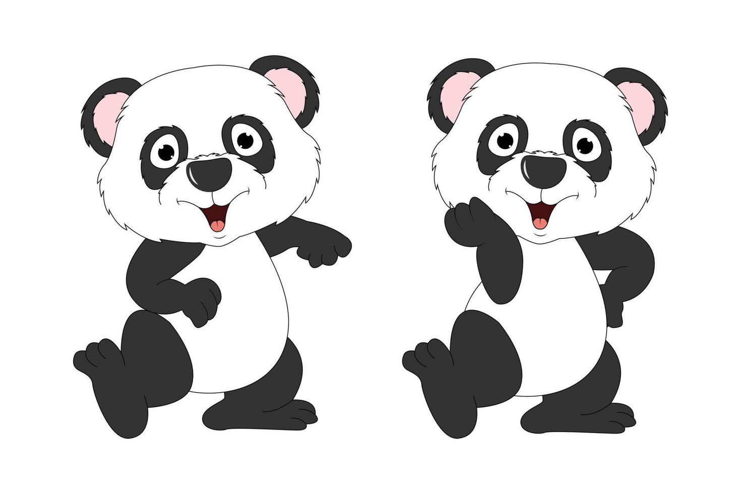 lindo gráfico de dibujos animados de animales panda vector