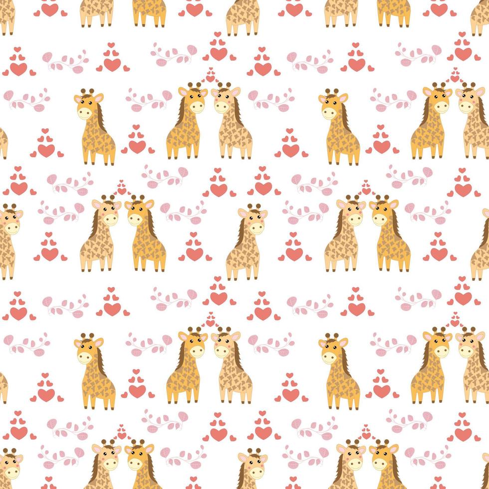 cute giraffe animal cartoon pattern vector