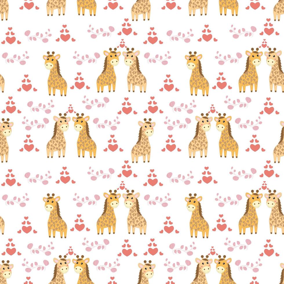 cute giraffe animal cartoon pattern vector