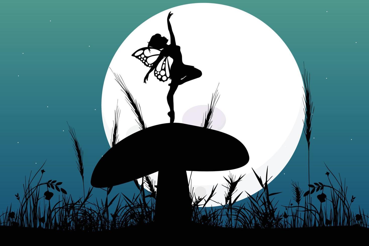 cute fairy silhouette graphic vector
