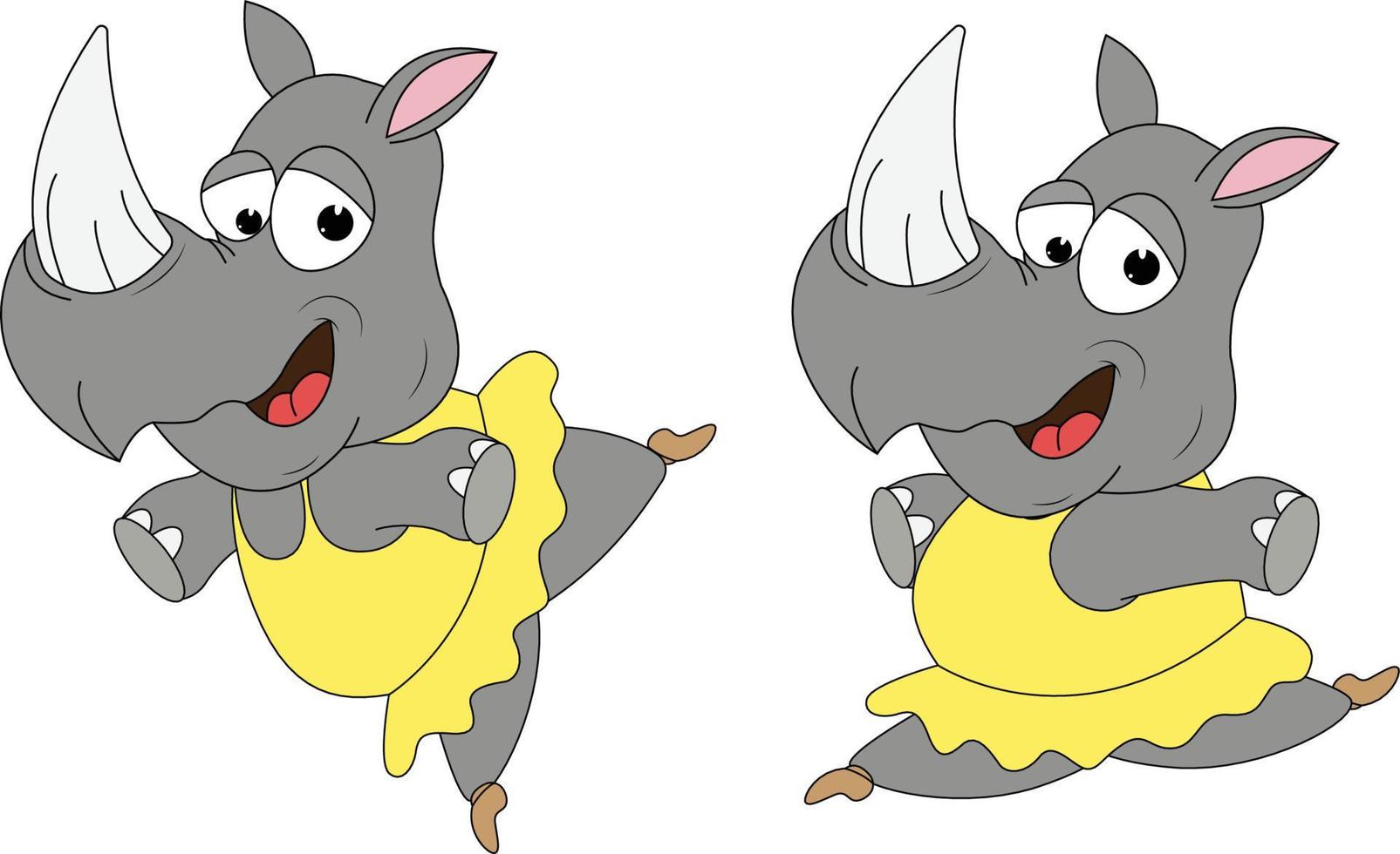 cute rhino animal cartoon graphic vector