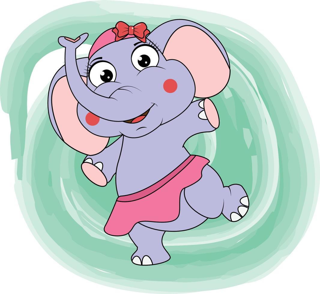 cute elephant animal cartoon graphic vector